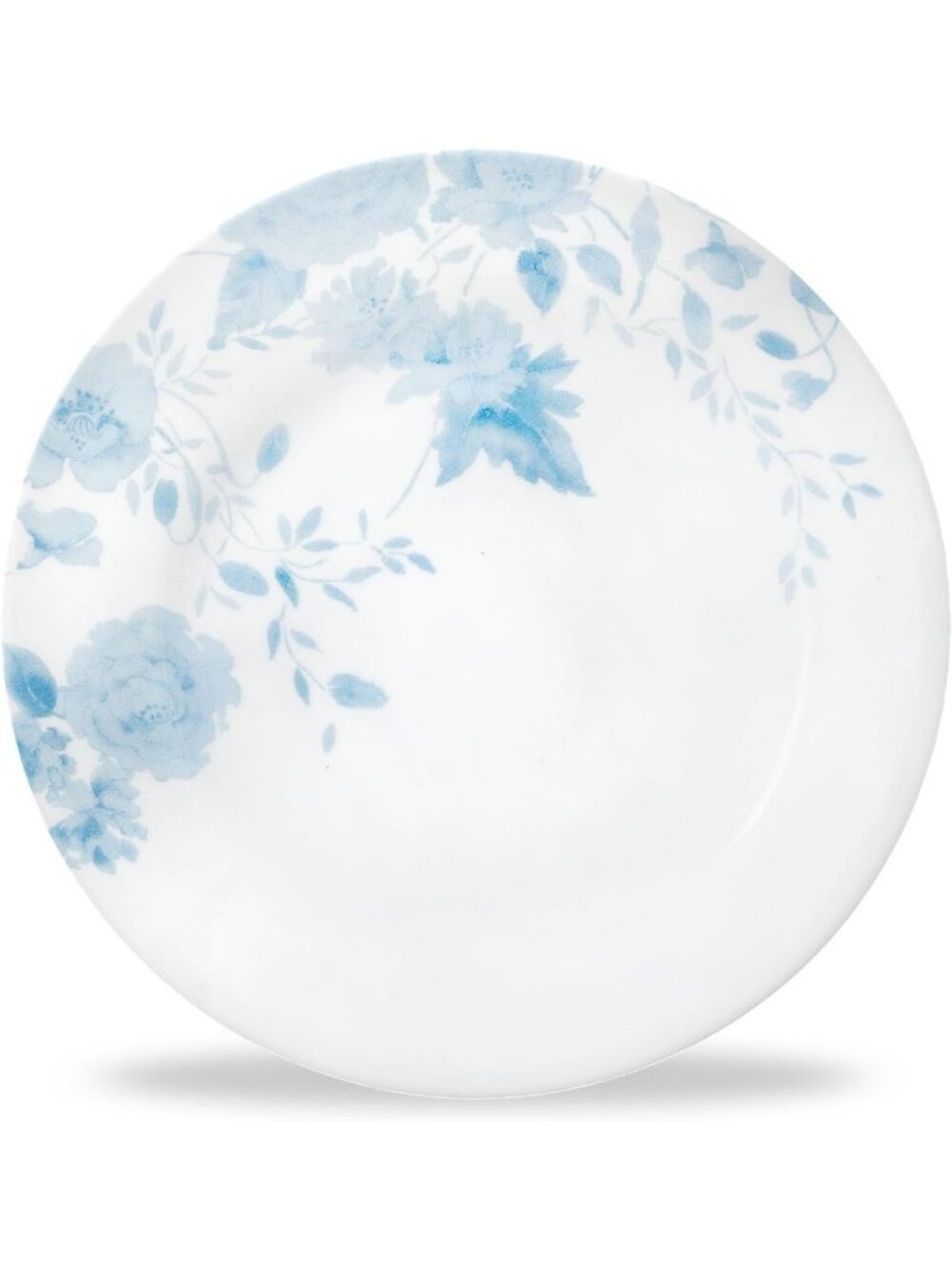 Set of 6 Blue Bouquet 8.5-Inch Lunch Plates - Durable, Elegant Dinnerware